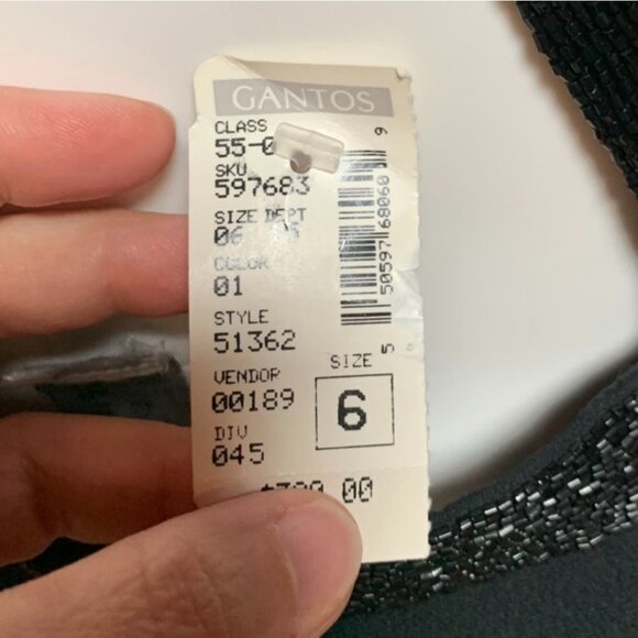 Vintage 80s NWT Evening Gown Maxi Black Beaded Size 6 SMALL - Picture 8 of 9